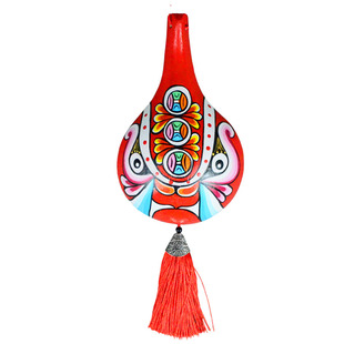 纯手工绘画京剧社火马勺脸谱面具装饰挂件中国风小礼品民俗特色