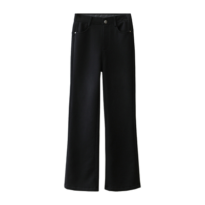 优质牛仔棉修身显瘦纯色微喇裤