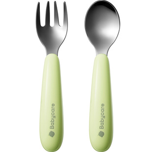 babycare宝宝勺子不锈钢辅食叉勺吃饭训练自主进食元宝勺儿童餐具