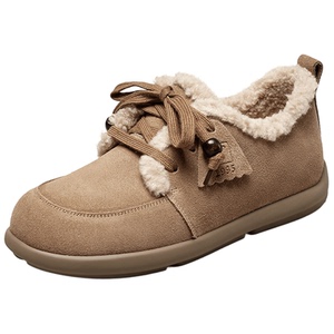 意尔康女鞋2025冬季加绒保暖全包勃肯鞋休闲毛毛鞋平底雪地靴棉鞋
