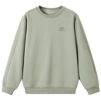 骆驼女装圆领卫衣2025秋冬新款情侣纯色套头美式休闲长袖t恤男