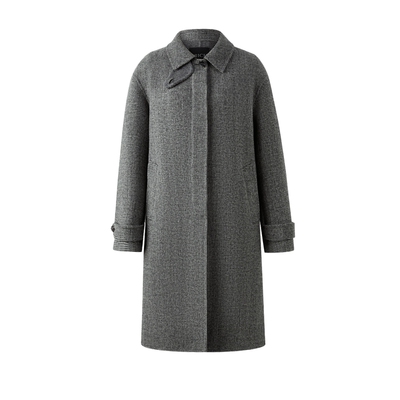 【100%绵羊毛】PRICH复古格纹双面毛呢大衣冬长款外套女