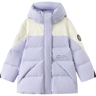 巴拉巴拉女童羽绒服中大童加厚中长款外套秋冬款童装儿童连帽上衣