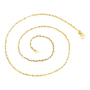 沙金项链女镀18k金无吊坠新款镀金链子挂绳素链黄金925彩金链首饰