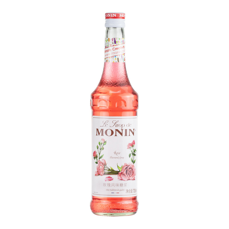 赠压头monin莫林糖浆玫瑰奶茶店