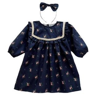 童装裙子春秋衣服2025甜美女宝新款女童长袖婴儿连衣裙公主裙春季