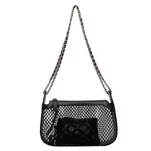 jozy小香风镂空网链条手提包女时尚百搭腋下单肩托特包旅游简约