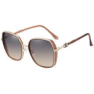 大框茶色偏光渐变墨镜女款2026新款高级感防晒防紫外线太阳眼镜潮