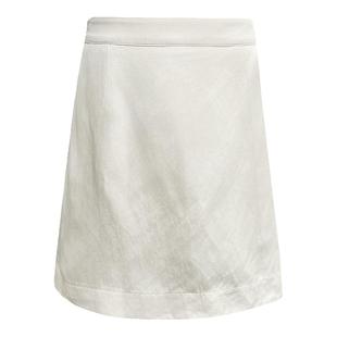 白色裙裤女夏薄款亚麻短款轻薄褶皱肌理感半身裙棉麻冰丝工装短裤