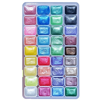 美甲专用珠光固体水彩颜料专业款