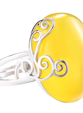 戒指空托镀18k玫瑰金镶嵌绿松石