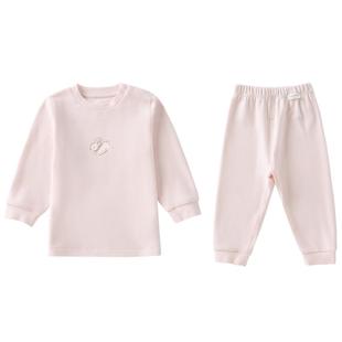全棉时代婴儿衣服儿童长袖套装透气厚款冬季男童女童睡衣保暖套装