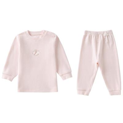 全棉时代婴儿衣服儿童长袖套装透气厚款冬季男童女童睡衣保暖套装