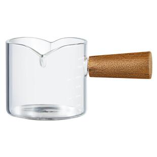 炊大皇咖啡萃取杯带刻度意式浓缩木柄玻璃搅拌小奶盅量杯奶罐奶壶