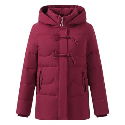 中老年高端加厚羽绒棉服帽子可卸