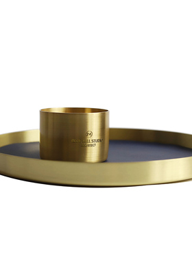 黄铜化妆刷收纳摆件托盘