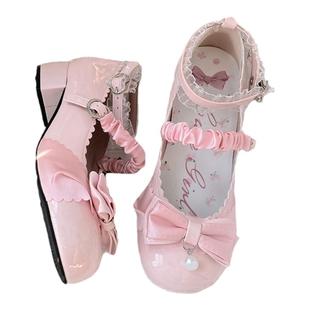 Lolita现货尤奈小姐可爱生成少女原创洛丽塔日常优雅圆头中高跟鞋