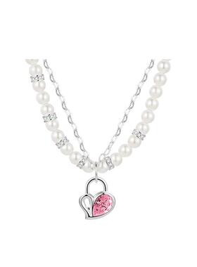 DAISYBEAUTY925银爱心珍珠项链