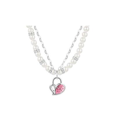 DAISYBEAUTY925银爱心珍珠项链