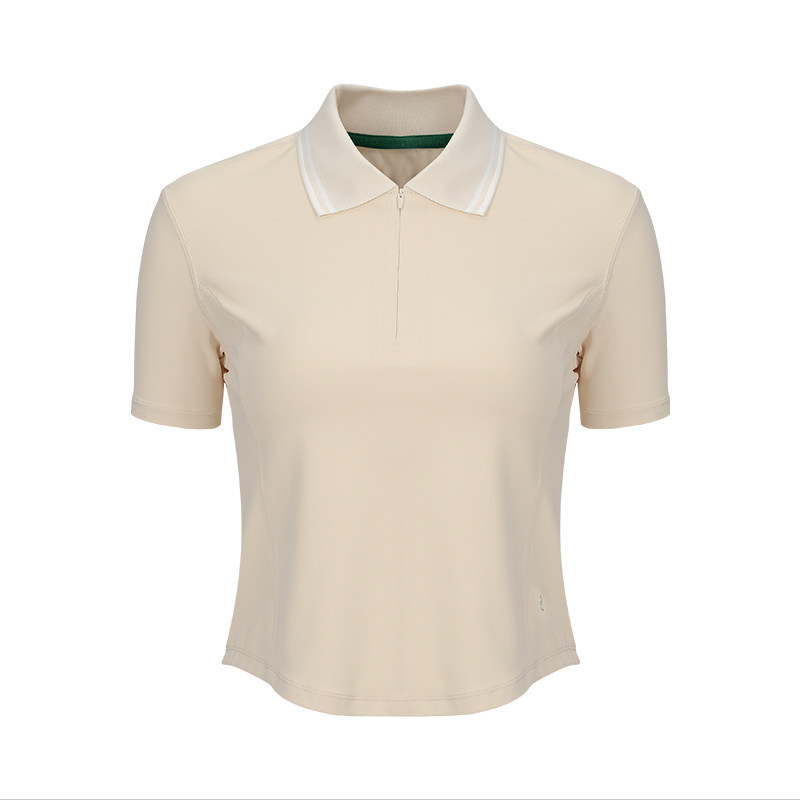 dayafterday纯色短袖polo衫女休闲百搭运动通勤拉链上衣新款