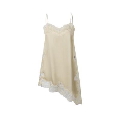 IF BY LAND 设计师品牌2026春季新品黄色蕾丝拼接不规则下摆吊带