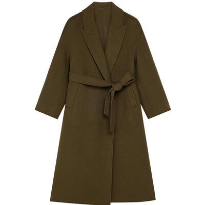 blueerdos浴袍式双面呢毛呢大衣