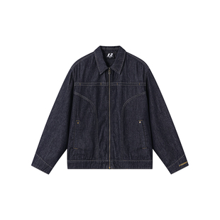 FORNINES莱赛尔原牛正肩微短款牛仔夹克男女春季情侣复古工装外套