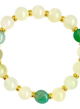 新山雨后新中式绿玛瑙手链