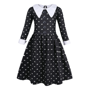 2024新款万圣节cosplay童装儿童亚当斯一家人星期三wednesday衣服