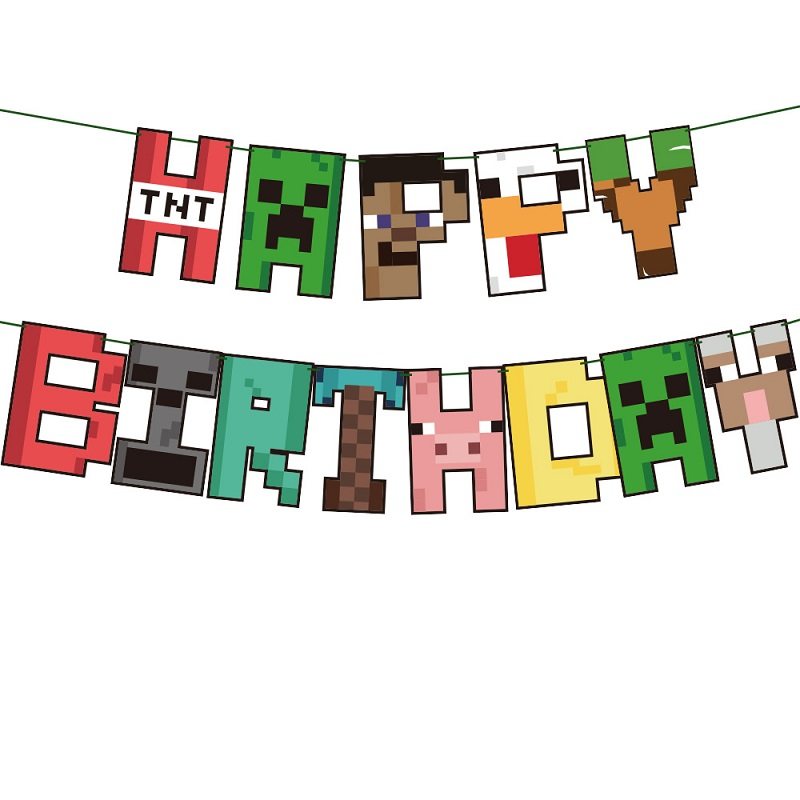我的世界游戏主题布置生日装饰