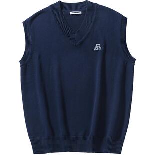 苏打汽水工作室春季男女同款针织V领马甲日系青春时尚休闲针织衫