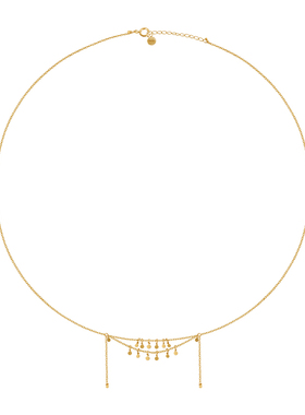 TWOR18k金女双层流苏项链