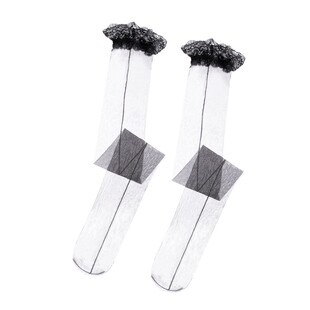 【自恋】蕾丝过膝长筒袜后背线虾线性感黑色丝袜秋冬防下滑高筒袜