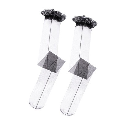 DXTOXS性感蕾丝虾线过膝长筒袜