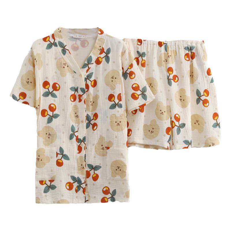 孕妇睡衣夏季两件套大码200斤纯棉怀孕期短袖哺乳家居服可调节薄