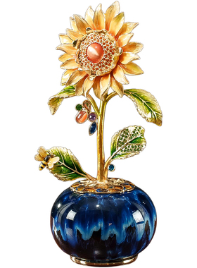 珐琅彩向日葵摆件乔迁之喜礼物