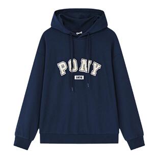 PONY波尼1972连帽长袖卫衣男女同款宽松运动休闲舒适243U2HA53