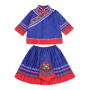 新款儿童壮族服装广西少数民族女童男童三月三瑶族侗族表演服黎族