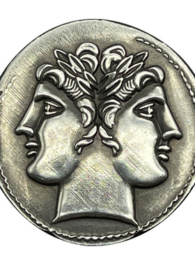 纯银希腊罗马双面神雅努斯硬币