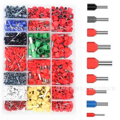 1200pcs绝缘压接电线端子VE/TE单线卡套和双线卡套组件AGW 23-6
