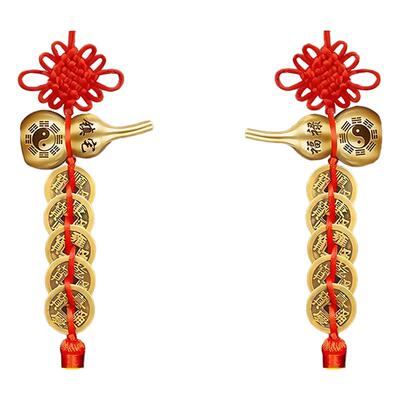 纯铜葫芦门对门招财五帝钱