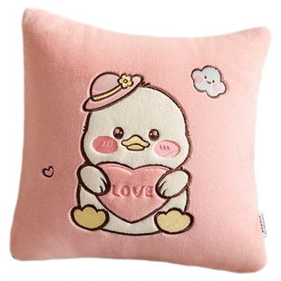 A类加厚牛奶绒两用抱枕被子卡通沙发汽车靠垫办公室午睡折叠毛毯