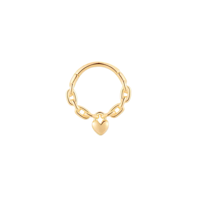 8mm爱心耳圈 925银镀18K金 穿刺通用 轻盈仅0.49g