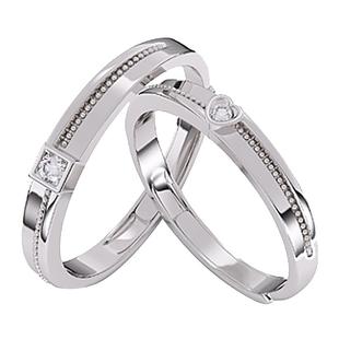 钟久久情侣对戒满天星纯银戒指情人节新年礼物纪念送定制钟爱协议