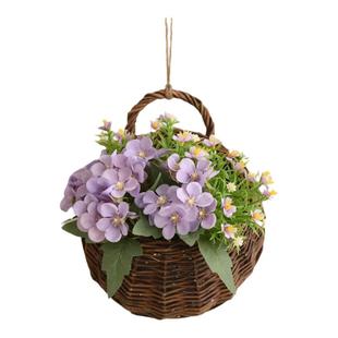 编织花盆挂墙竹编篮挂式壁挂挂壁花篮阳台藤编吊兰挂篮竹筐竹篮