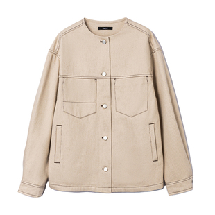 Sue.M ROW风圆领明线牛仔外套 26春新款工装透气通勤宽松短外套女