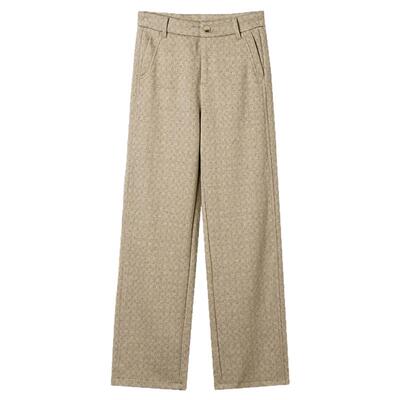 一粒扣长裤微弹休闲裤