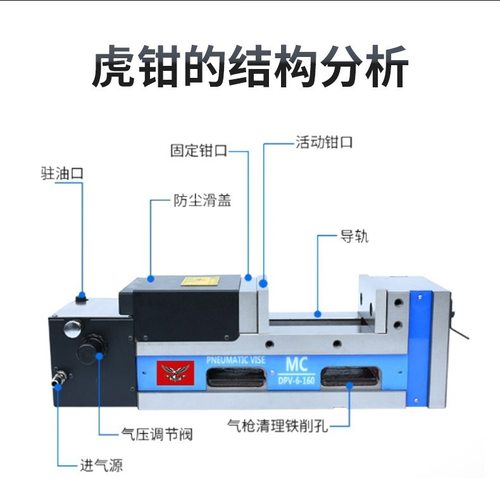 MC精密气动油压虎钳铣床气动精密液压平口钳精密快速加紧剪切夹具