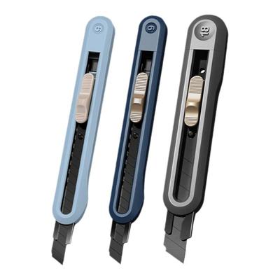 得力黑刃美工刀钨钢黑科技小型裁纸刀拆快递小刀壁纸刀工业级不锈钢刀身合金刀片30度雕刻刀开箱刀美术生专用