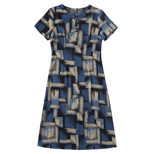 大码女装连衣裙夏季气质桑蚕丝真丝妈妈夏装新款海边长裙连身裙子